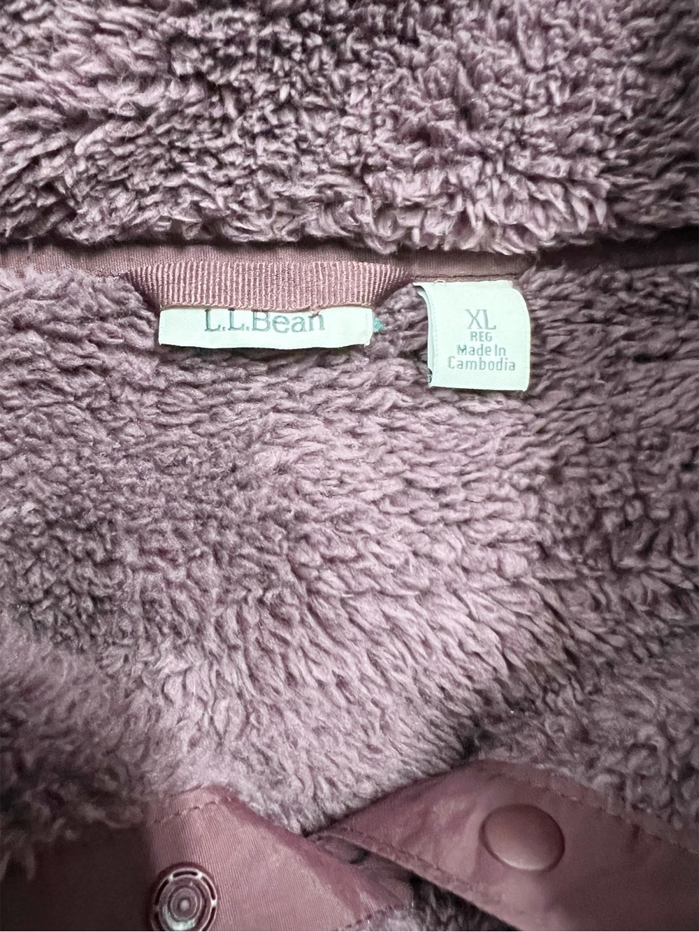 LL Bean Womens Burgandy Hi Pile Ultra Plush Fleece Pullover Size XL - Picture 5 of 10